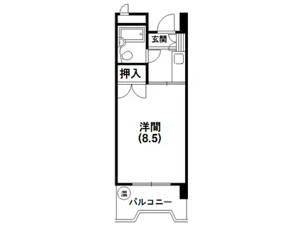メゾンベルシャンブル(1K/1階)の間取り写真