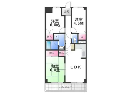 プローブ羽衣(3LDK/3階)の間取り写真