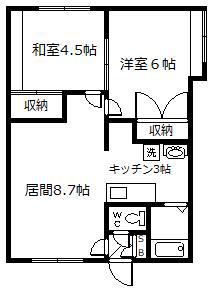 新都パルティール(2LDK/2階)の間取り写真