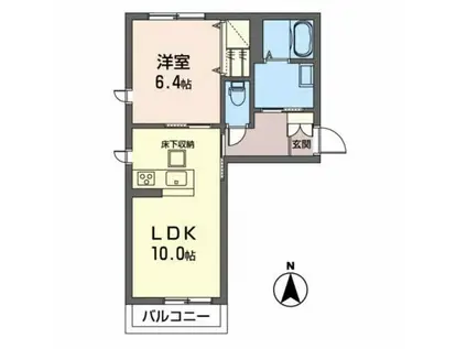 サン テラス DUO(1LDK/1階)の間取り写真