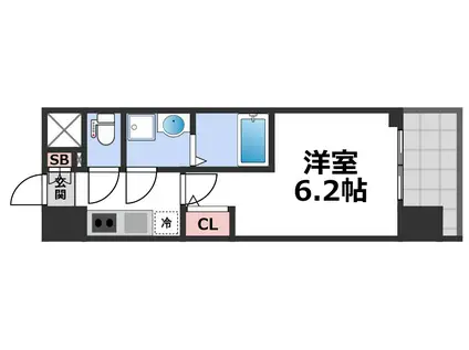 エスリード ザ・グレア大阪(1K/6階)の間取り写真