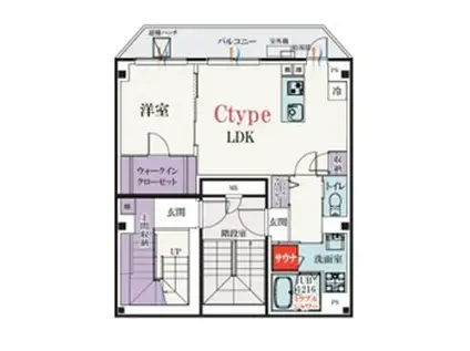 BCASA武蔵小杉III(1LDK/5階)の間取り写真