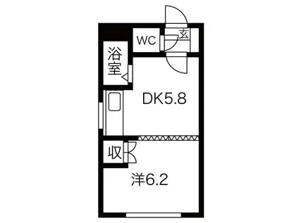 トロピカルハイツ南郷A・B(1DK/2階)の間取り写真
