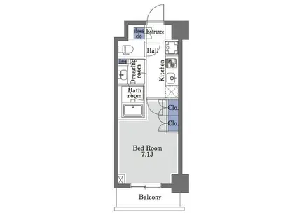 プライムメゾン八丁堀(1K/6階)の間取り写真