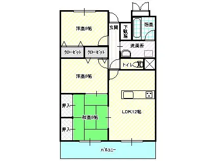フォレスト際波306号(3LDK/3階)の間取り写真