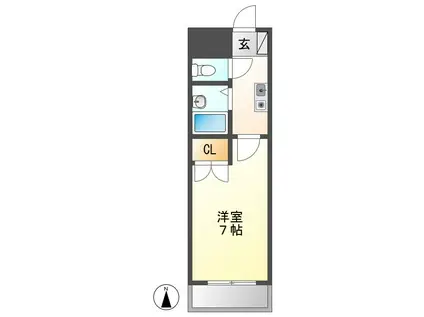 ロッキー正徳(1K/2階)の間取り写真