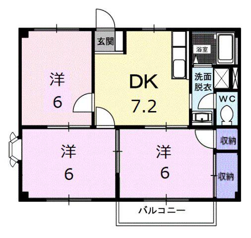 ハイツトミー(3DK/2階)の間取り写真