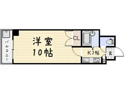 ロイヤルリージェント(1K/10階)の間取り写真