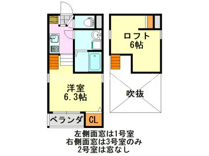 ベントルナート(1K/1階)の間取り写真