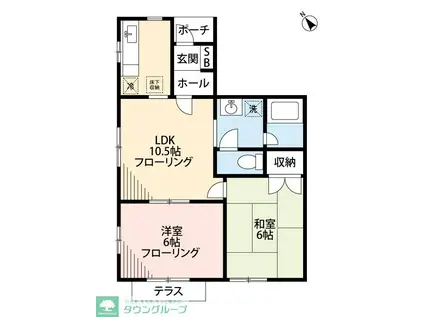 ハウス54イースト(2LDK/2階)の間取り写真