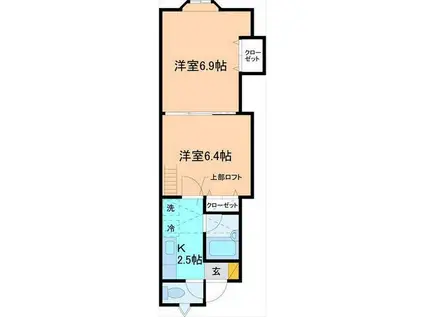 ヴィーナス泉本町(2K/1階)の間取り写真