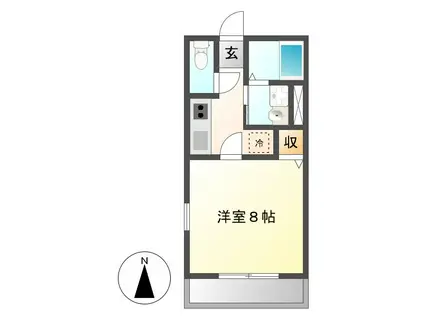 クラスティーナA棟(1K/2階)の間取り写真