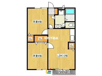 サンヒルズ(2LDK/1階)の間取り写真