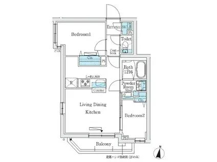 プライムブリス中野富士見町II(2LDK/4階)の間取り写真