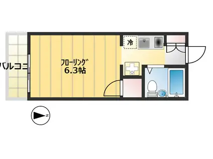 ミッキーハウス(ワンルーム/3階)の間取り写真