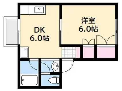 クリエール3(1DK/2階)の間取り写真
