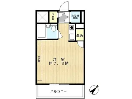 ジュネス市ヶ尾(1K/2階)の間取り写真