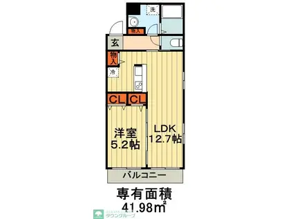 富士見NAMEKI MANSION(1LDK/8階)の間取り写真