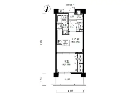 ココドール鳴子(1LDK/1階)の間取り写真