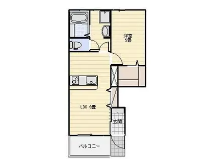 LOTUS三ヶ日(1LDK/1階)の間取り写真