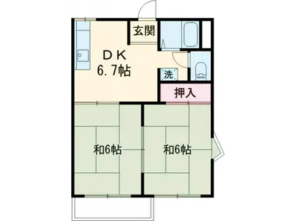シンシアTSD棟(2DK/1階)の間取り写真