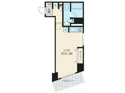 ロワジール三軒茶屋(ワンルーム/5階)の間取り写真