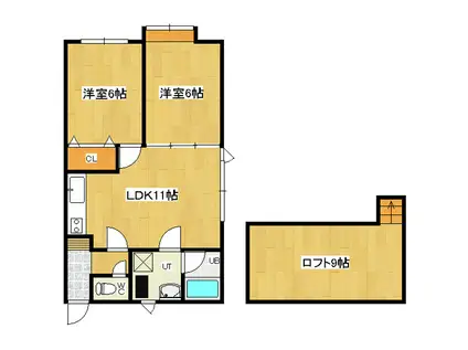 ムーンボックス(2LDK/2階)の間取り写真