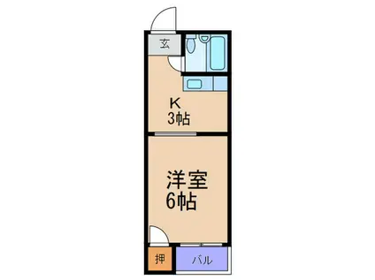 ベルノ姫島(1K/2階)の間取り写真