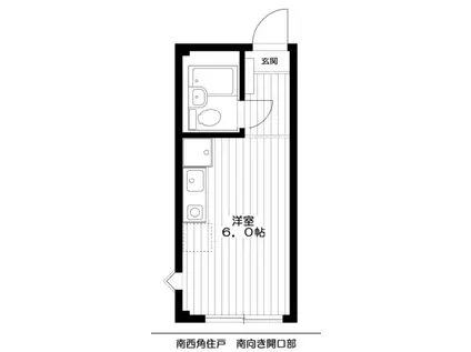 リック大森町 手有(ワンルーム/2階)の間取り写真