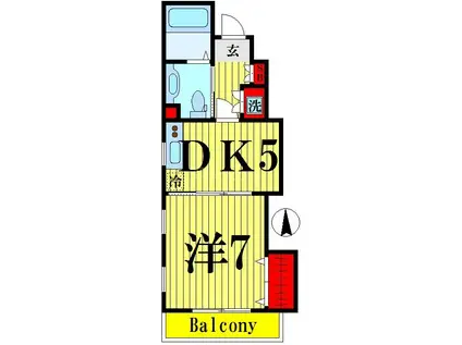 アヴァンセ西新井(1DK/1階)の間取り写真