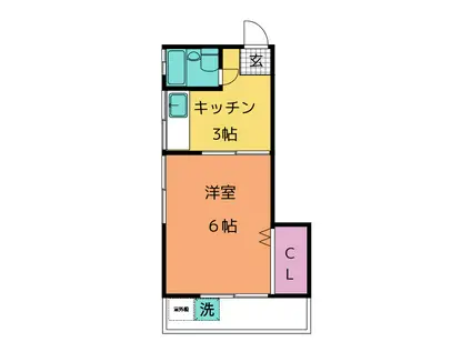 プランドール小日向(1K/1階)の間取り写真