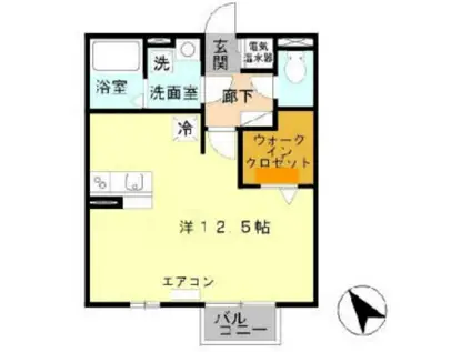 サントゥールミディ(ワンルーム/2階)の間取り写真