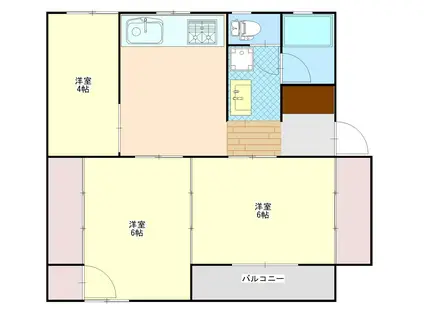 上毛YSハイツB棟(3DK/2階)の間取り写真