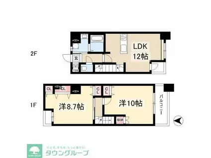 CASA PINO(2LDK/8階)の間取り写真