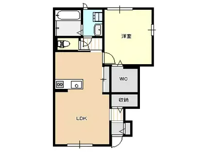 ベルリード矢野東(1LDK/1階)の間取り写真