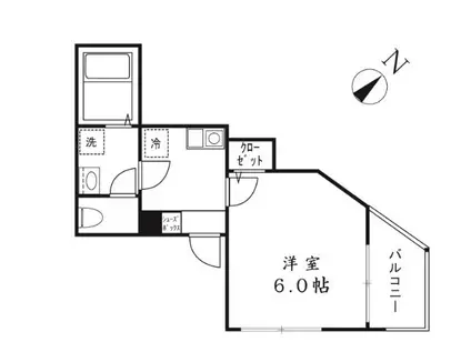 MELDIA戸田(1K/2階)の間取り写真