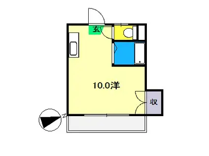 ディーエム潮江II(ワンルーム/3階)の間取り写真