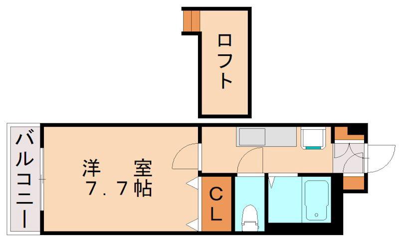 サンハイム(1K/2階)の間取り写真