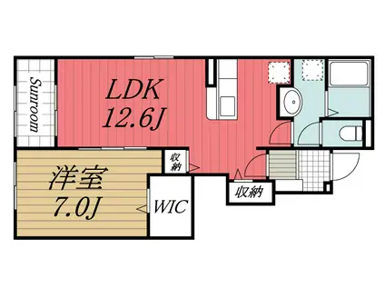 ベルウェルII(1LDK/1階)の間取り写真