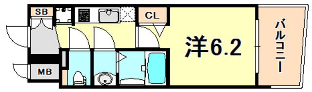 プレサンス神戸元町ミューズ(1K/4階)の間取り写真
