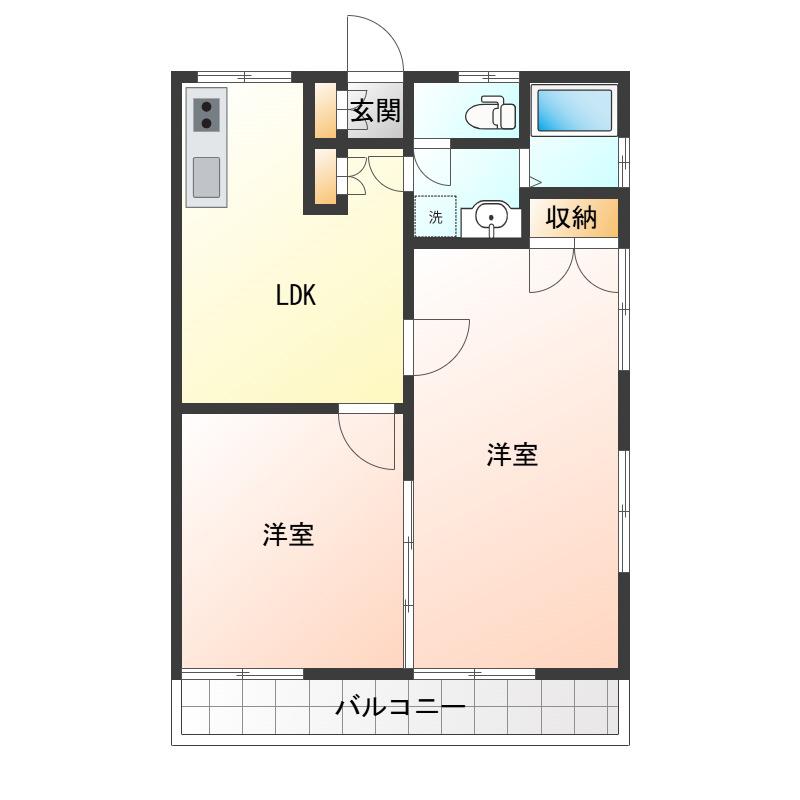パールレジデンス(2LDK/2階)の間取り写真