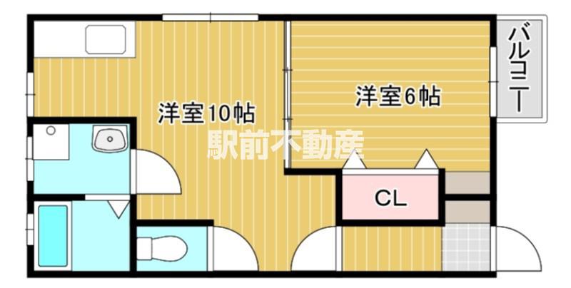 セジュール港町(1LDK/1階)の間取り写真