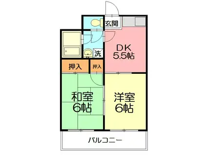 ステージ湘南第一(2DK/2階)の間取り写真