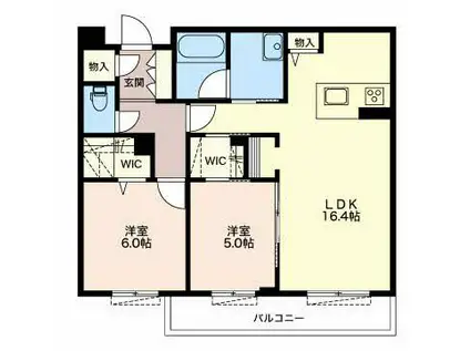 CLAVEL(2LDK/3階)の間取り写真