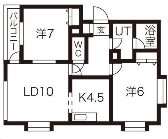 コルティール3番館(2LDK/1階)の間取り写真