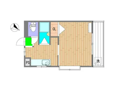 桑崎ハイツ(1K/1階)の間取り写真