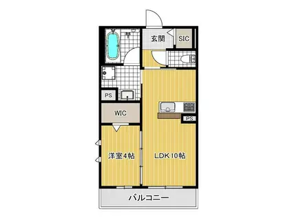 さくらBRILLANTE(1LDK/1階)の間取り写真