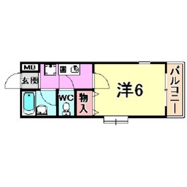 アルファコート(1K/5階)の間取り写真