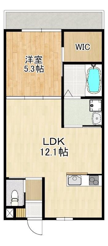 MODERN PALAZZO平間イースト(1LDK/1階)の間取り写真