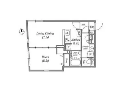 QUADOR世田谷芦花公園ークアドール世田谷芦花公園ー(1LDK/3階)の間取り写真